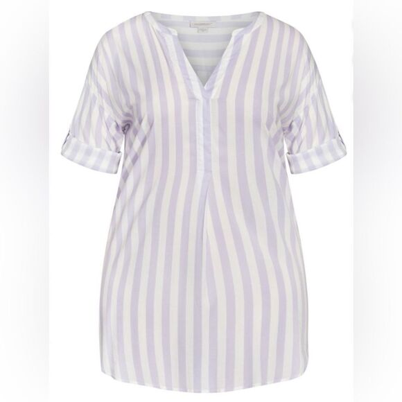 Avenue Womens Plus Size Woven 3/4 Sleeve Blouse Tunic Top 1XL - Picture 3 of 9